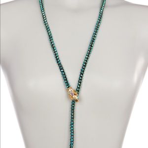 ISO betsey Johnson blue rhinestone snake lariat